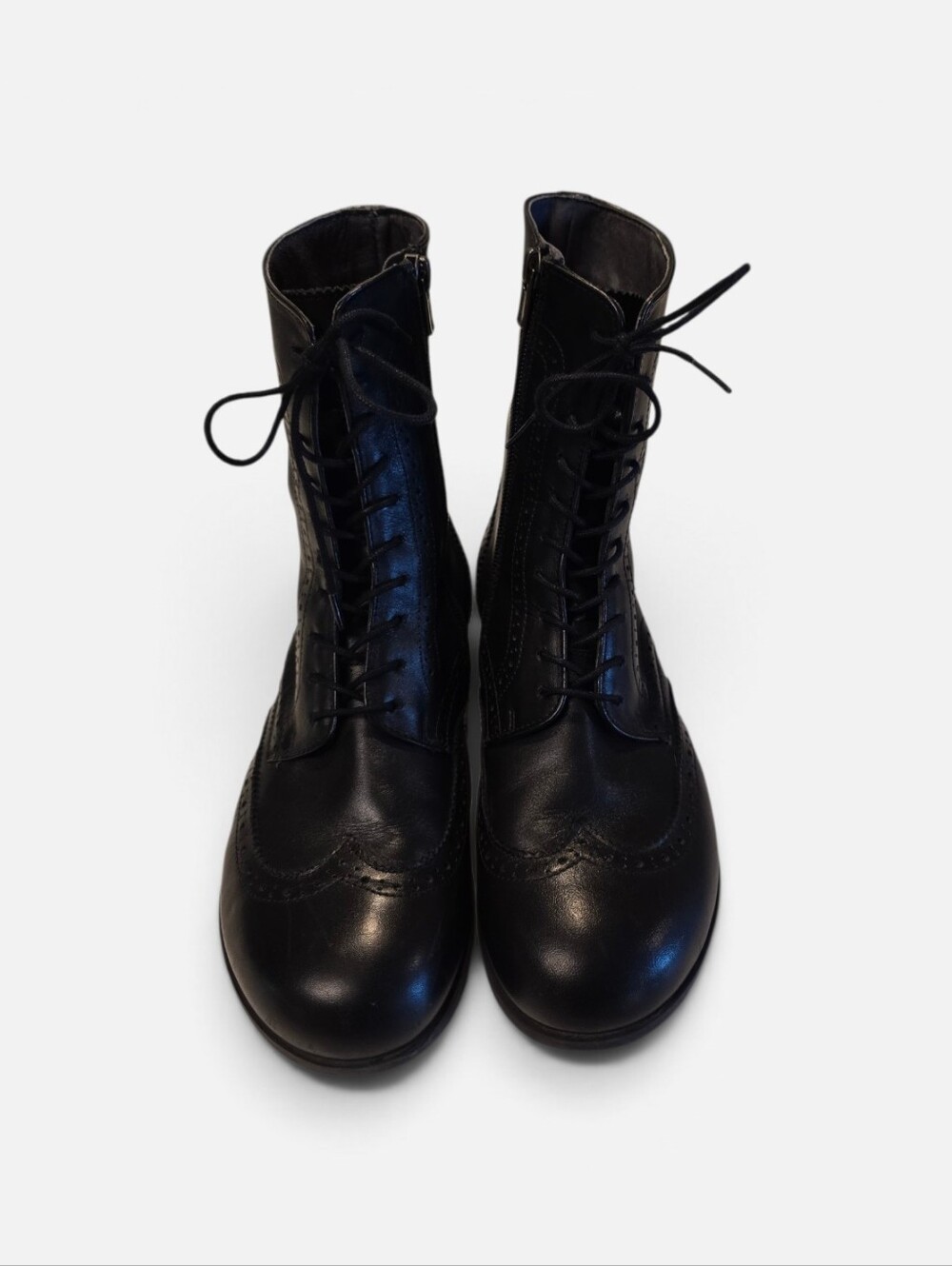 Birkenstock Laramie Womens Black Leather Wingtip Brogue Lace Up Ankle Boots EU37 - Picture 3 of 7